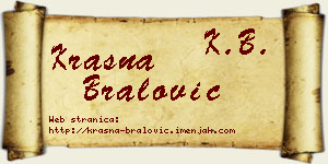 Krasna Bralović vizit kartica